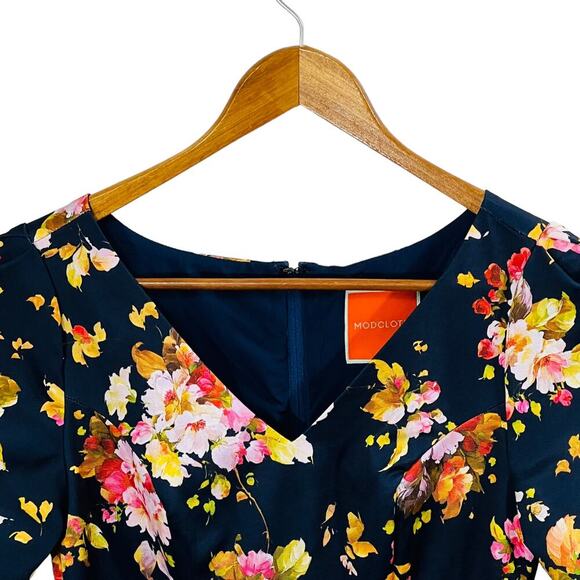 ModCloth Fit & Flare Dress Retro Floral Belted XS - Picture 6 of 14